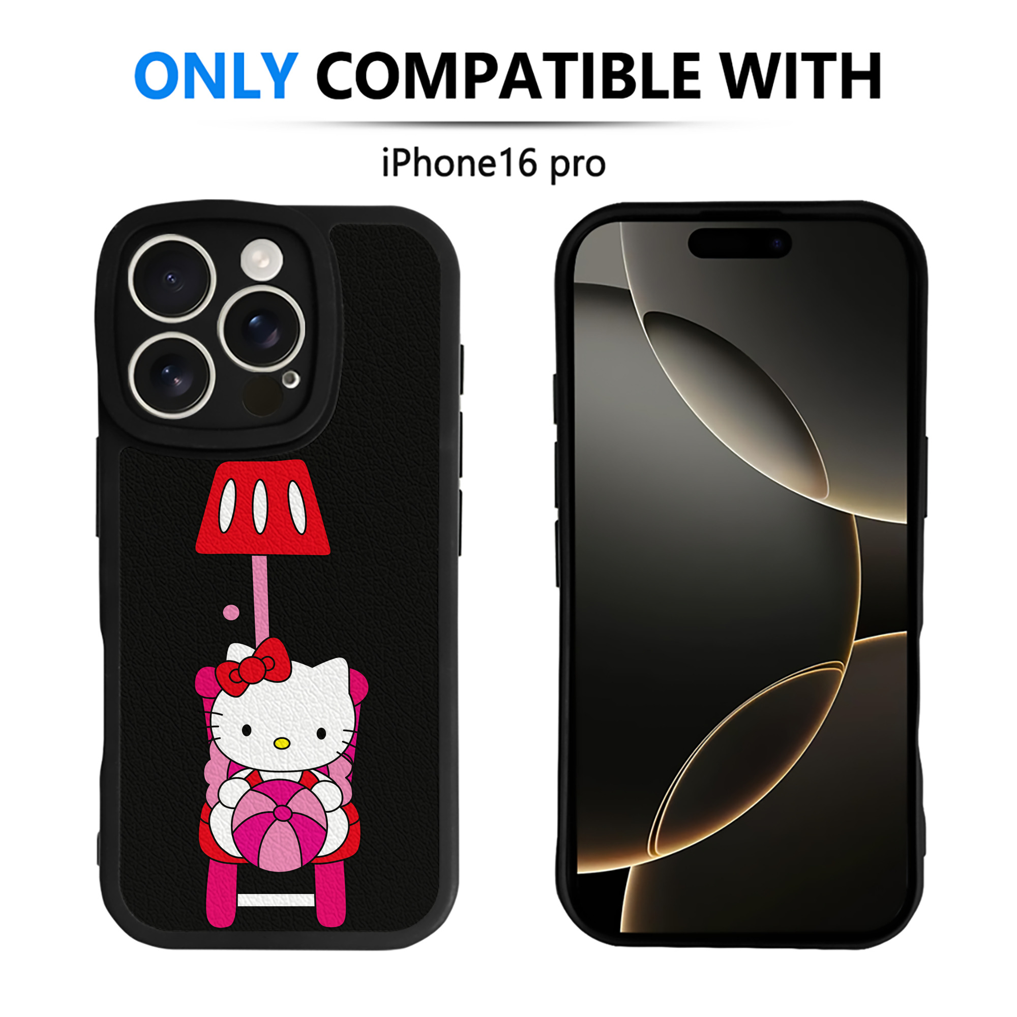 （画像用） Hello Kitty ハローキティ 【iPhone 16シリーズ対応】シリコンスマホケース（レザー調） 材質：シリコン